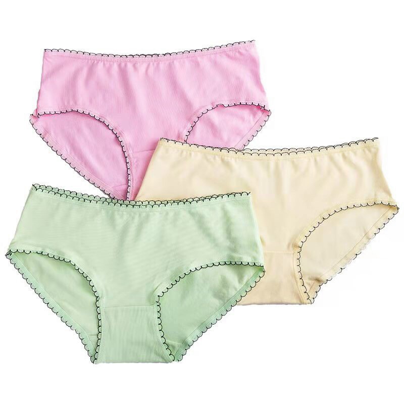 Quần Lót Nữ Cotton Cạp Viền Sóng Kháng Khuẩn Mềm Mịn Nhiều Màu Sắc Trẻ Trung FreeSize