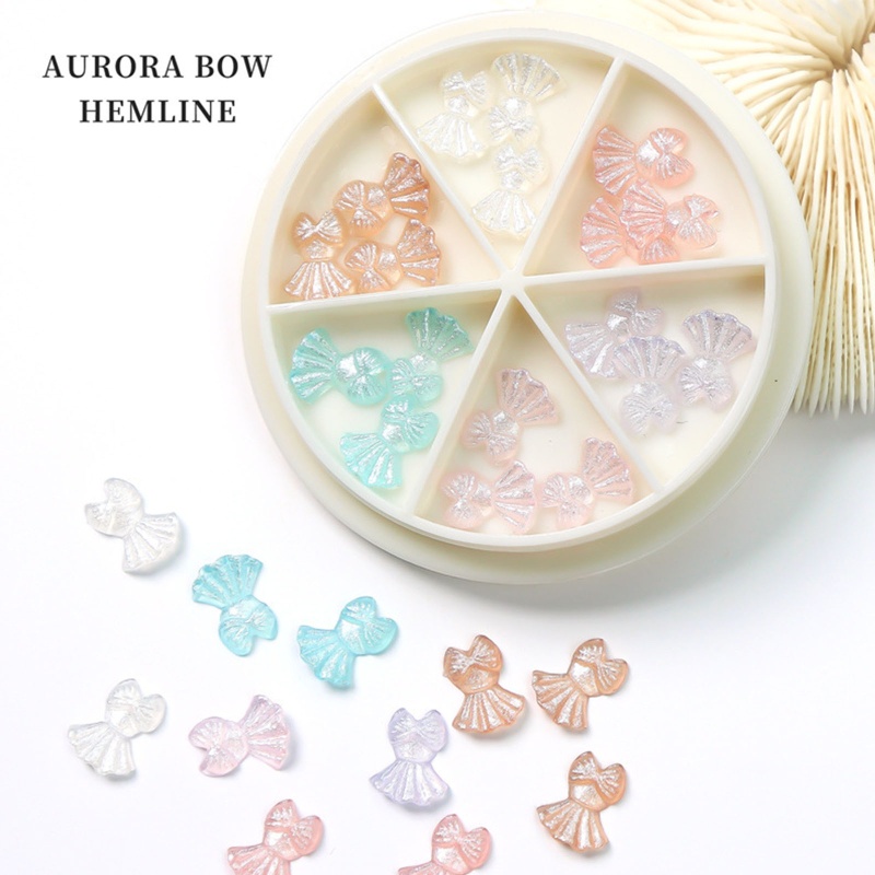 Hộp Phụ Kiện Trang Trí Móng Tay Hình Nơ Xinh Xắn Charms