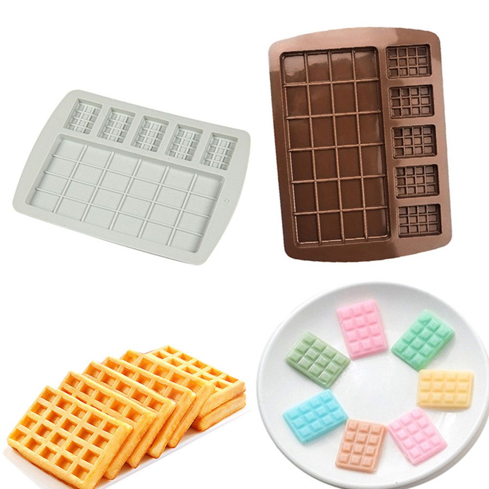 Khuôn silicon làm bánh waffle / sô cô la / kẹo hình khối diy