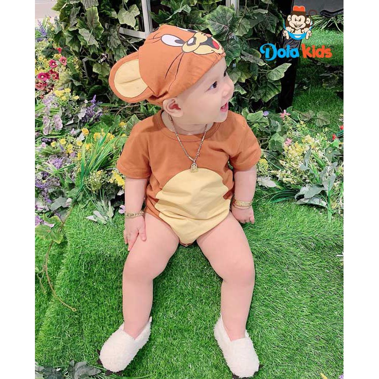 Bodysuit cho bé gái, bé trai sơ sinh 4-15kg hình Chuột Jerry - DoLaKids