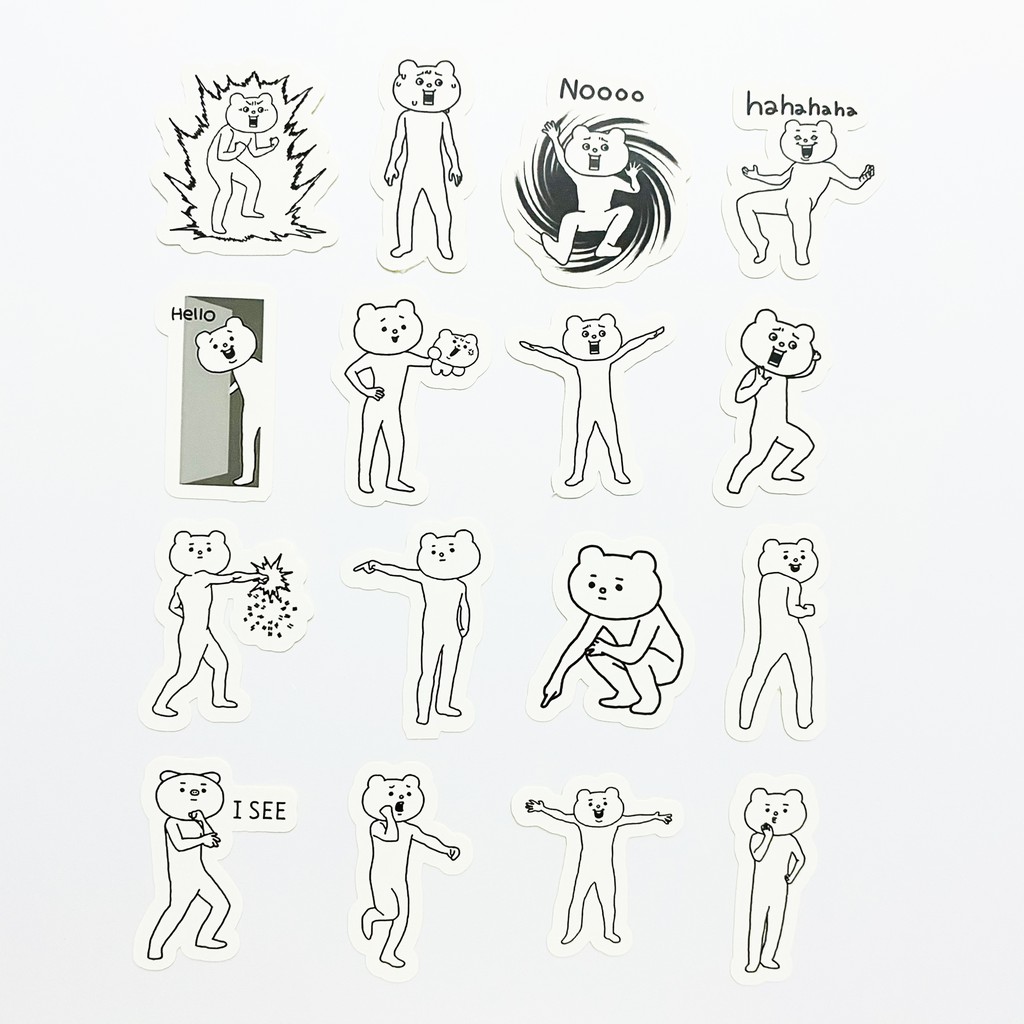 Bộ 32 miếng sticker betakkuma  dán trang trí laptop, máy tính bỏ túi, vali, điện thoại, đàn ghita, hộp..