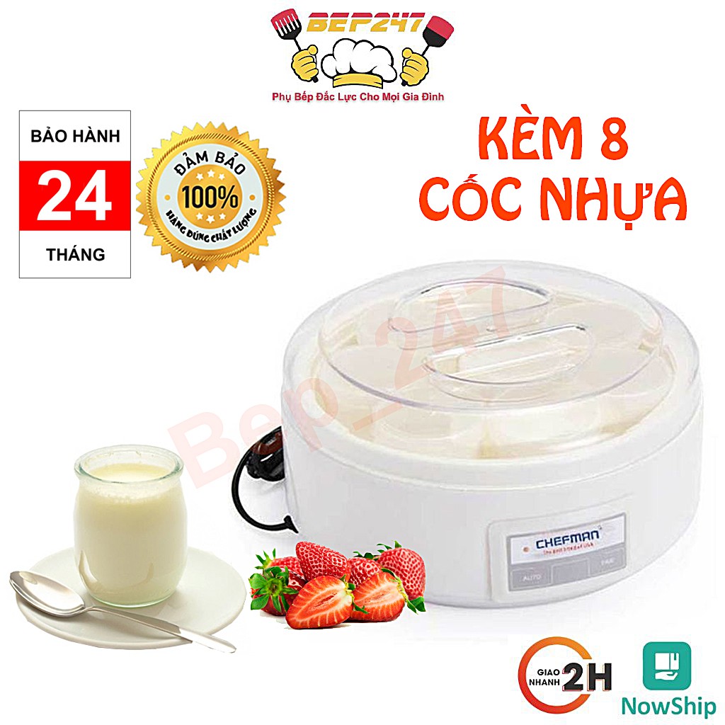 Máy Làm Sữa Chua CHEFMAN | Công Suất 25W | Dung Tích 1600ML | Thân Máy Bằng Nhựa ABS | Bảo Hành Chính Hãng 24 Tháng