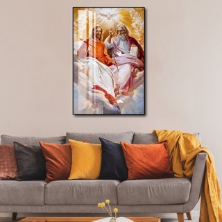 Tranh Laminate Tráng Gương - Tranh Treo Tường Công Giáo Thiên Chúa Thánh Linh (Bộ 1 tấm)