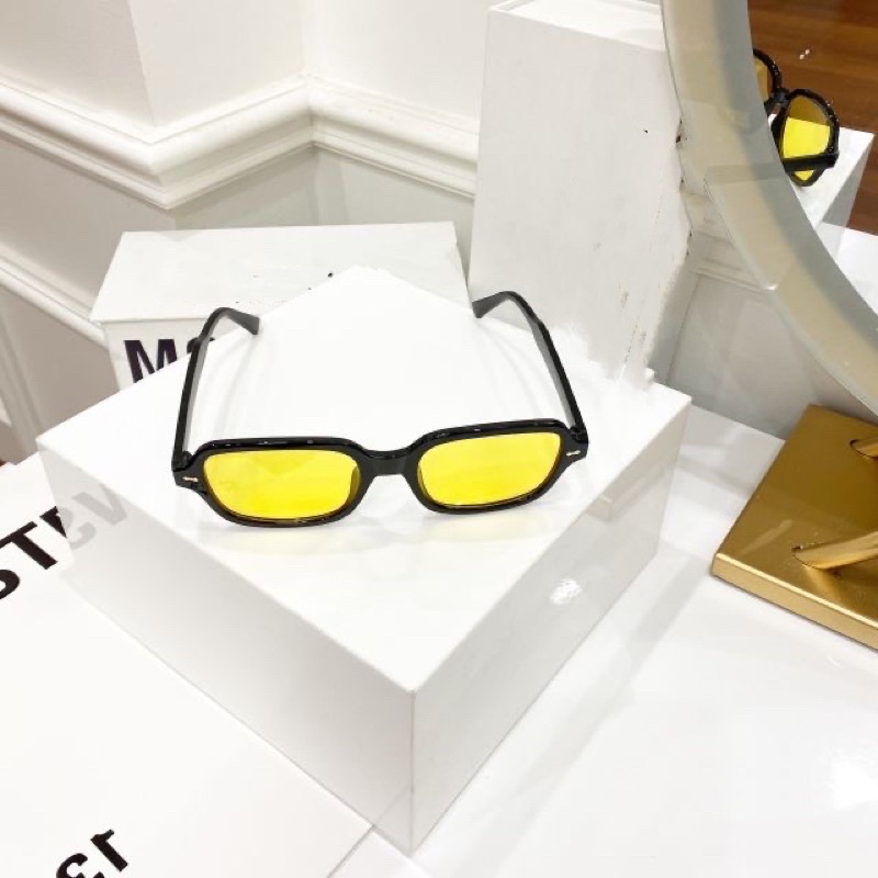 MẮT KÍNH RÂM UNISEX TREND VÀNG HẠT ĐẬU HOT VIỀN ĐEN ( hạt đậu )