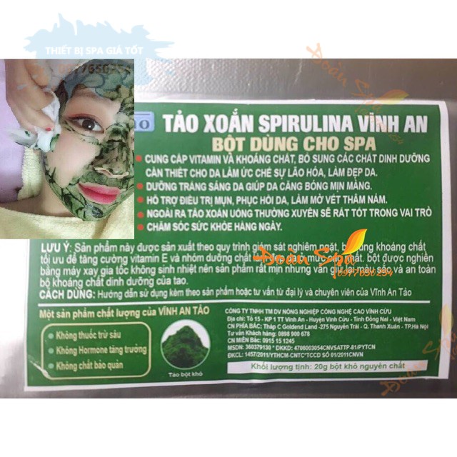 Tảo xoăn gói bột chuyên cho cá nhân và spa ( gói 50g dạng bột) -Thiết bị spa giá tốt