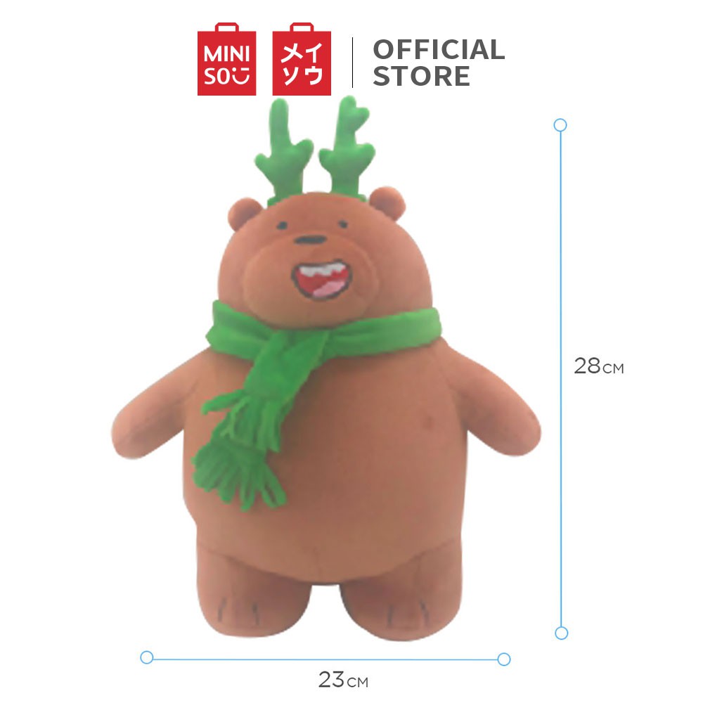 Đồ chơi nhồi bông mềm Miniso X We Bare Bears Christmas 3.0 - Hàng chính hãng