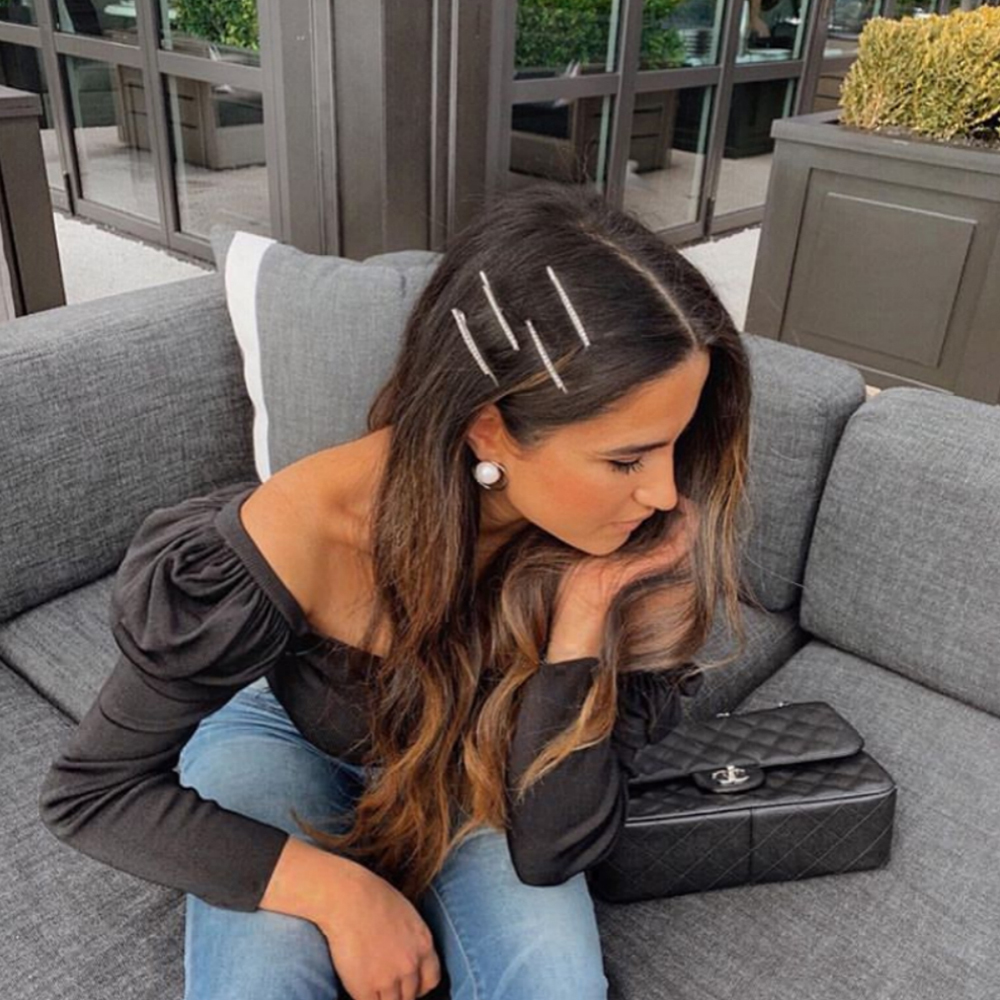 1 Cặp Kẹp Tóc Kim Loại Đính Đá Lấp Lánh