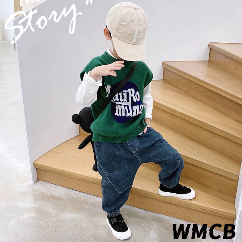 Áo Sweater Dệt Kim Không Tay Phong Cách Thời Trang Xuân Thu 2022 Mới Dành Cho Trẻ Em