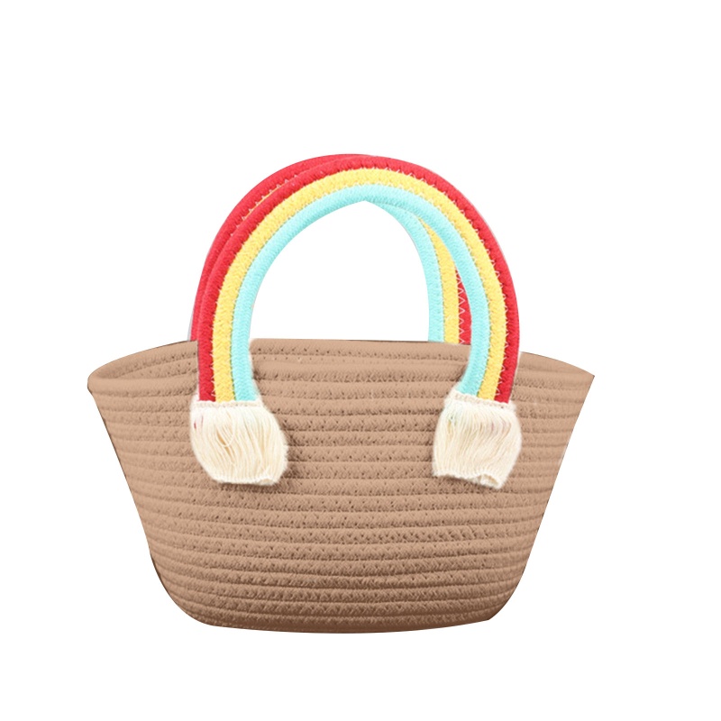 Túi Đeo Vai Đan Mây Màu Cầu Vồng Đa Năng Thời Trang Đi Biển Mùa Hè Cho Nữ