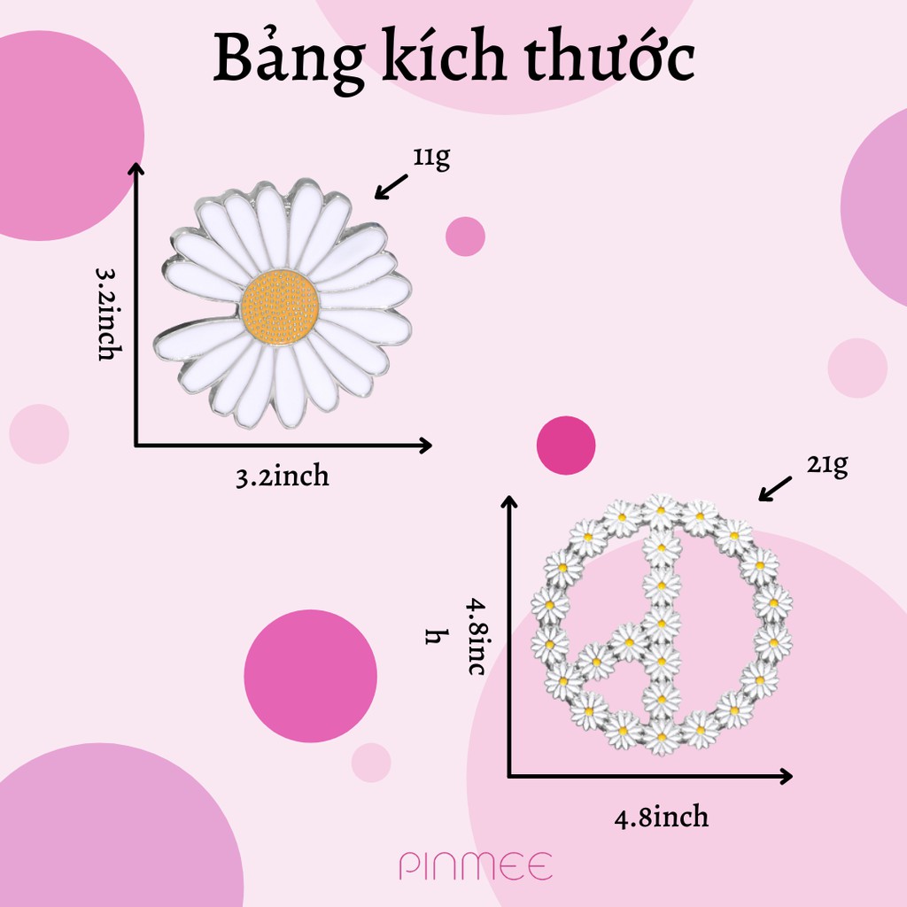 Pin Cài Áo/Ghim Cài Áo, Mũ, Balo, Túi Xách Pinmee chủ đề hoa cúc Gdragon
