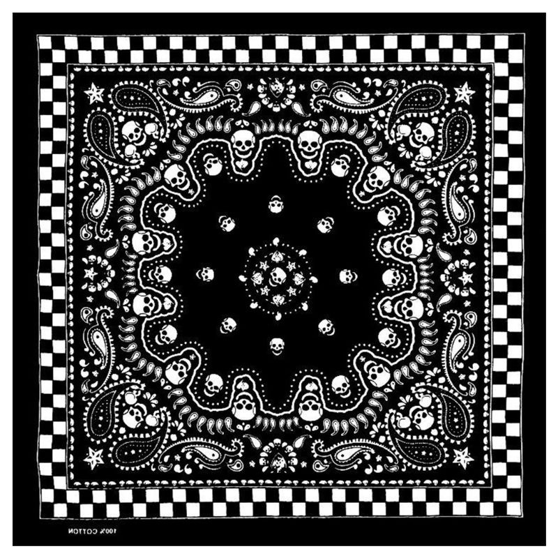Khăn vuông quấn đầu bằng cotton in hình đầu lâu / chim đại bàng phong cách hip hop 54x54cm 10MK