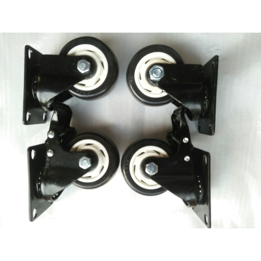 Combo 4 Bánh xe đẩy hàng đường kính bánh 40, 50, 65 màu đen
