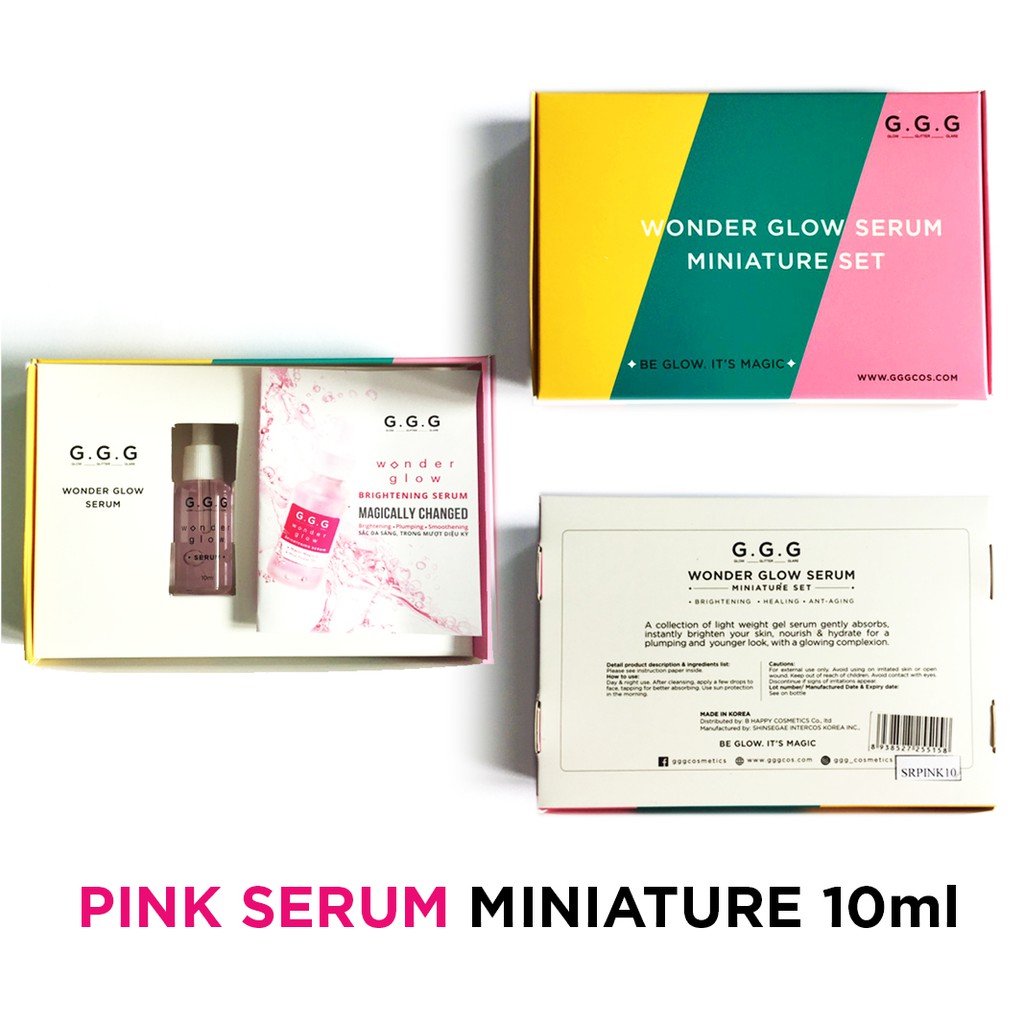 Tinh Chất Cấp Ẩm, Dưỡng Sáng, Căng Bóng Da, HA và Niacinamide GGG Wonder Glow Brightening Serum 10ml | BigBuy360 - bigbuy360.vn