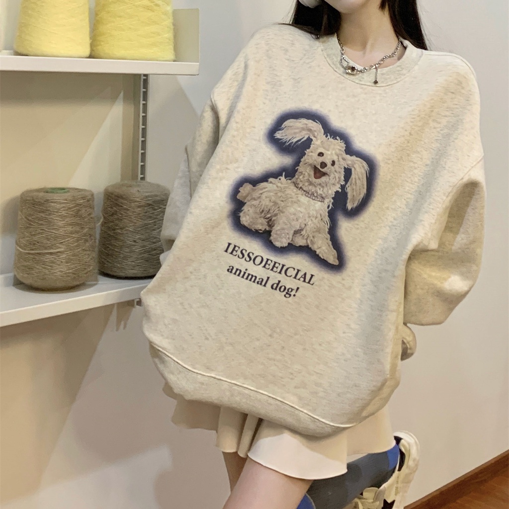 Áo nữ PERTY cổ tròn ngọt ngào và dễ thương phong cách Hàn Quốc thời trang mùa thu