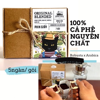 Cà phê phin giấy túi lọc tiện lợi Drip Bags ,Hộp 7 gói gồm 4 túi đường từ Khuê Cà Phê