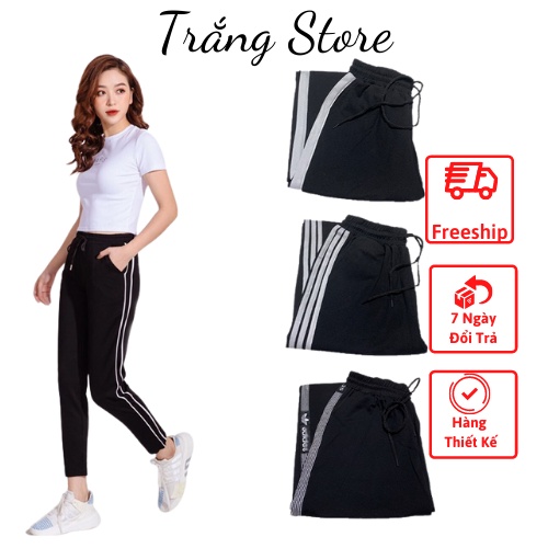 Quần Baggy Thể Thao Umi 3 Sọc 💖 𝑭𝑹𝑬𝑬𝑺𝑯𝑰𝑷 💖QUẦN BAGGY NỮ 3 sọc thể thao chất cotton