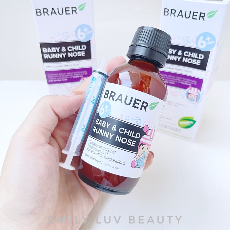 Brauer Baby &amp; Child Runny Nose giảm sổ mũi 100ml cho bé 6M+