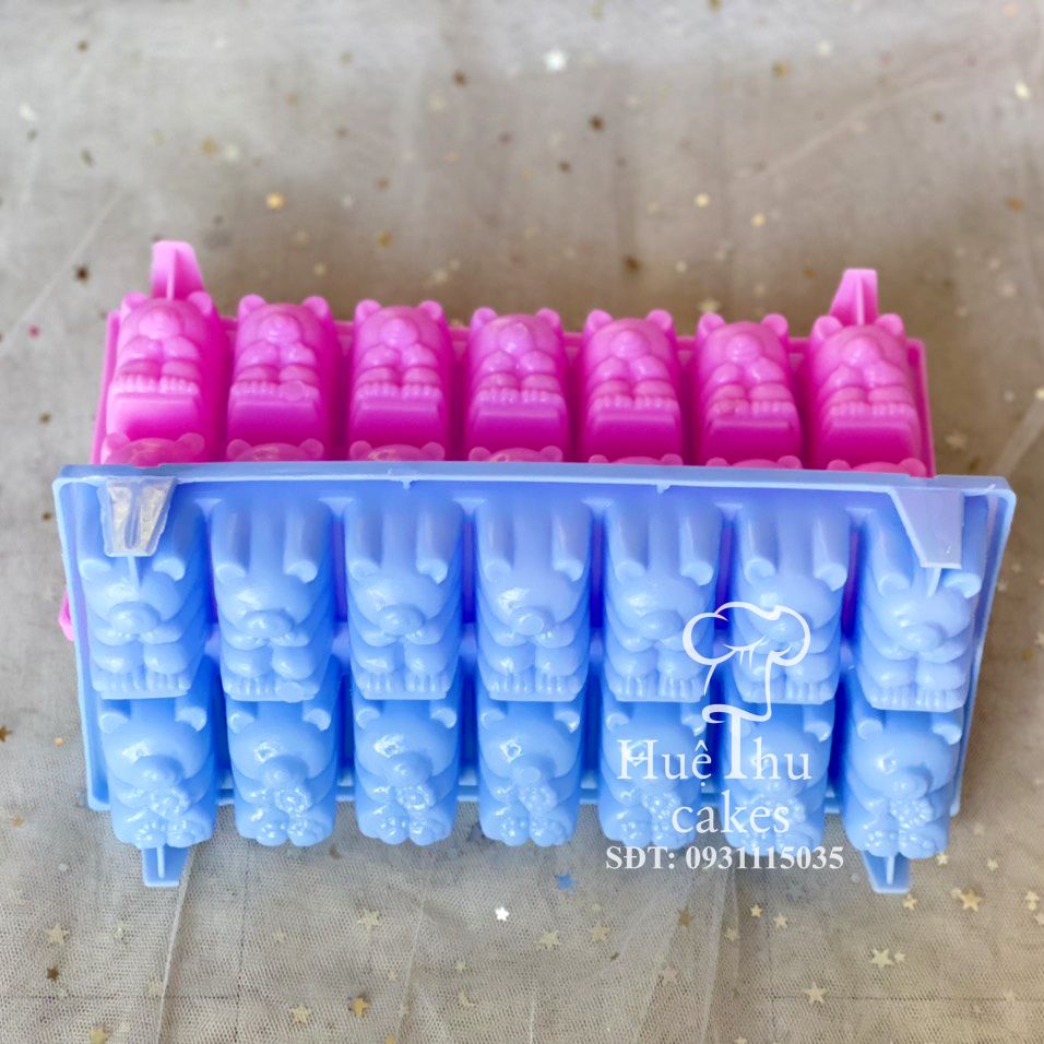 Khuôn rau câu, khay đá Gấu Trúc  làm bánh thạch rau câu, phô mai