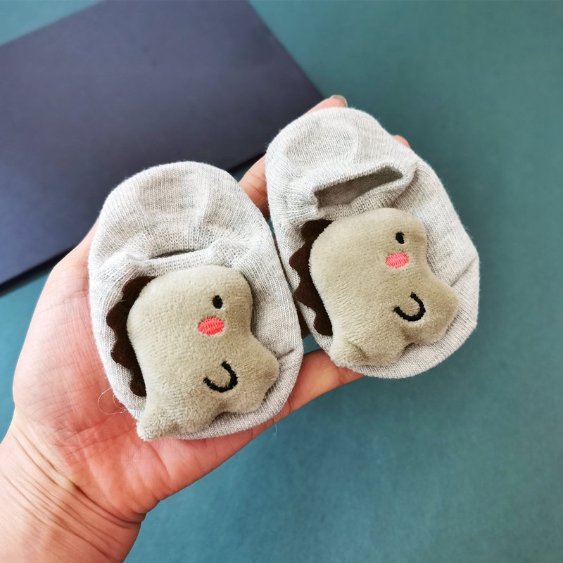 Set 2 vớ cotton mềm chống trượt họa tiết hoạt hình tùy chọn phong cách dễ thương cho trẻ em
