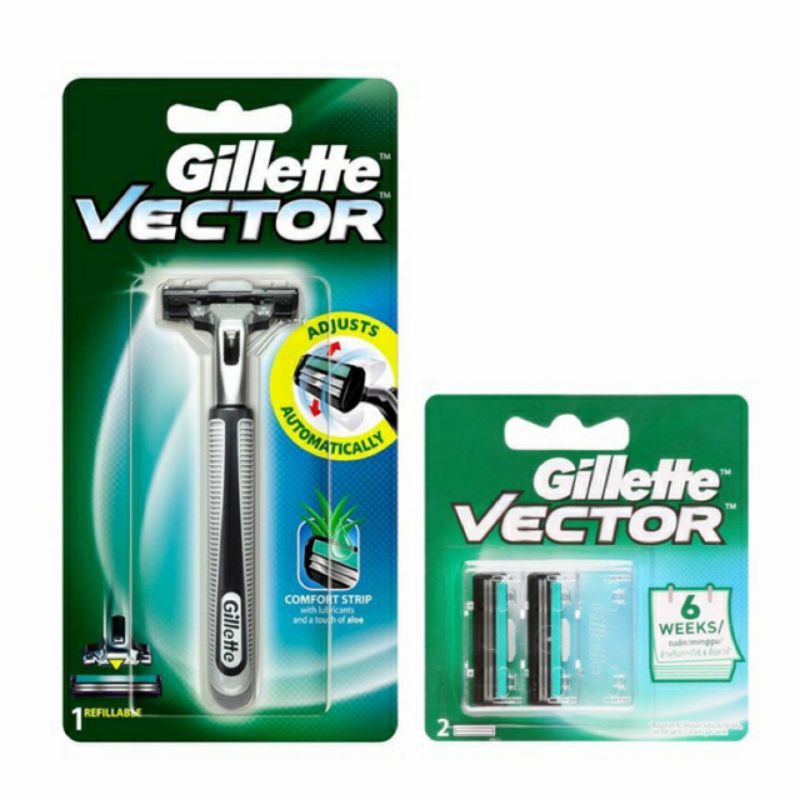 Dao Cạo Râu Lưỡi Kép Gillette Vector( Hàng Công Ty)