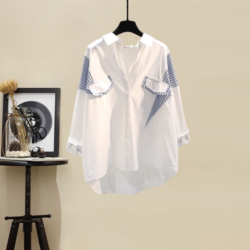 Set Áo Sơ Mi Phối Quần Jean Thời Trang Mùa Thu 2022 Plus Size Cho Nữ