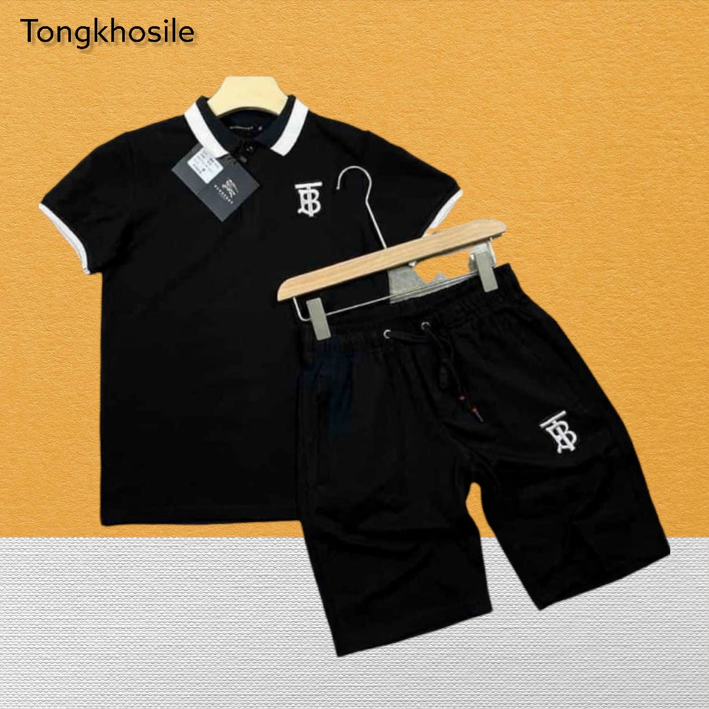 Bộ thể thao nam cộc tay , bộ hè nam có cổ chất thun lạnh co dãn B16