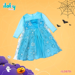 [25.6 GIẢM 40K ĐƠN 299K] Váy Halloween cho bé gái ILABY công chúa tuyết chất kim sa lót lụa [12IL06791021]