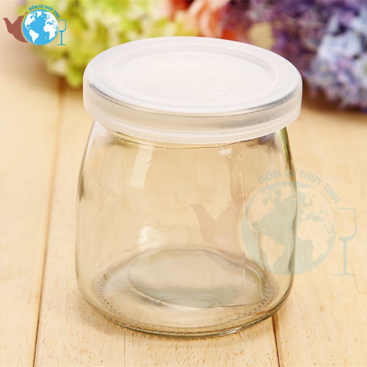 Hũ sữa chua thủy tinh 200ml có nắp đậy rất sạch sẽ và dày đẹp | BigBuy360 - bigbuy360.vn