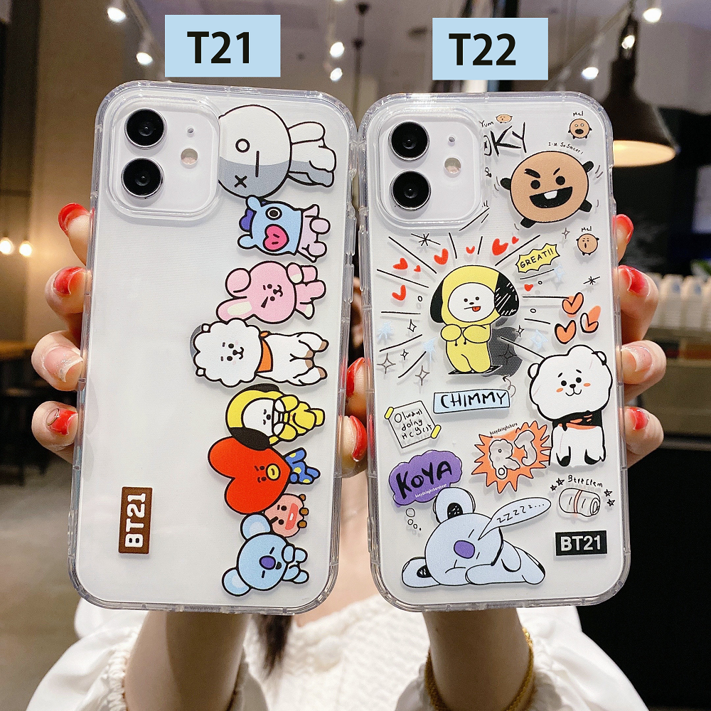 Ốp lưng IPhone điện thoại trong suốt BT21 6/6plus/6s/6splus/7/7plus/8/8plus/x/xr/xs/11/12/13/14/pro/max/plus/promax AVD3