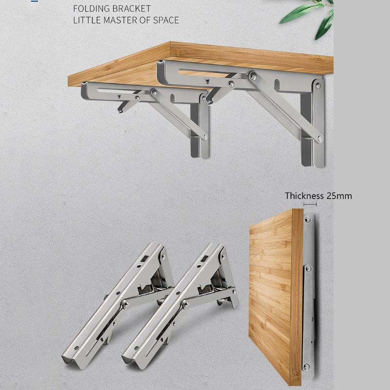 1 Cặp Giá Đỡ Gắn Tường Bằng Thép Không Gỉ Tiết Kiệm Không Gian