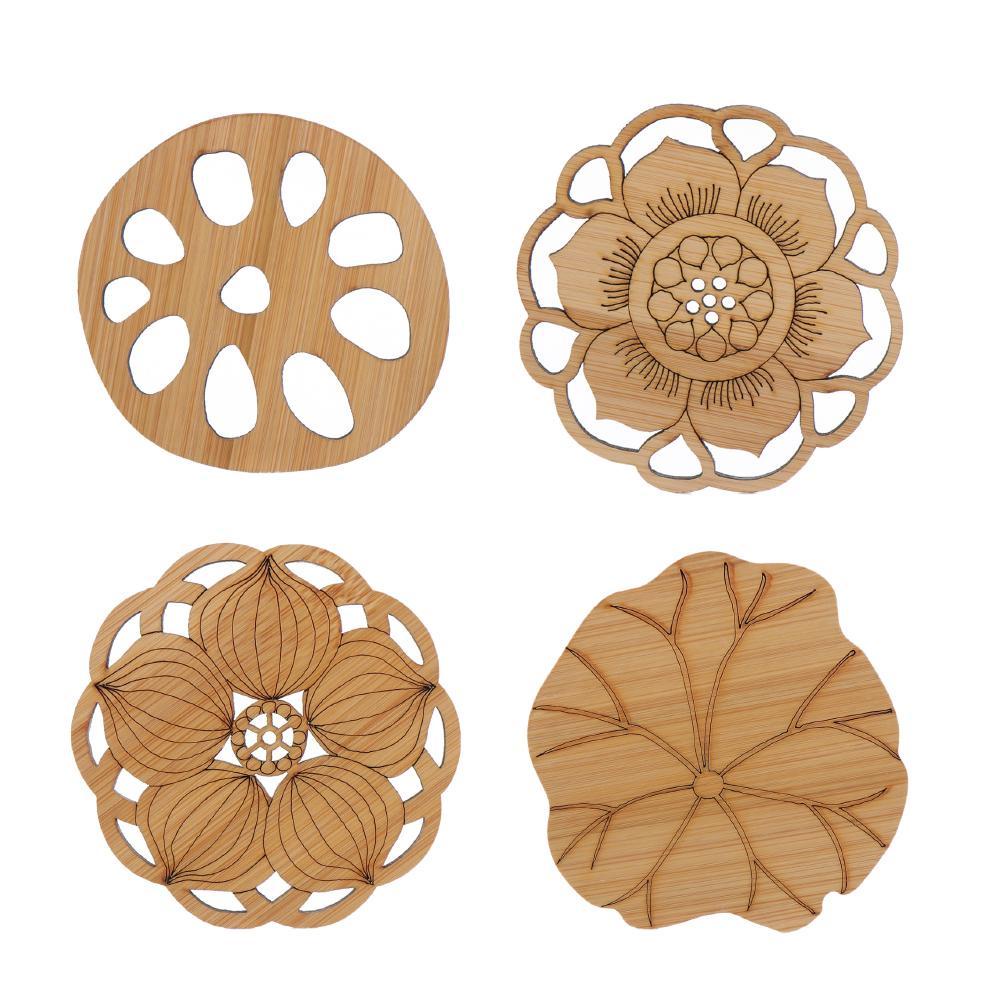 Đế Lót Ly Dày 5mm Hình Hoa Sen 4 Kiểu Để Bàn