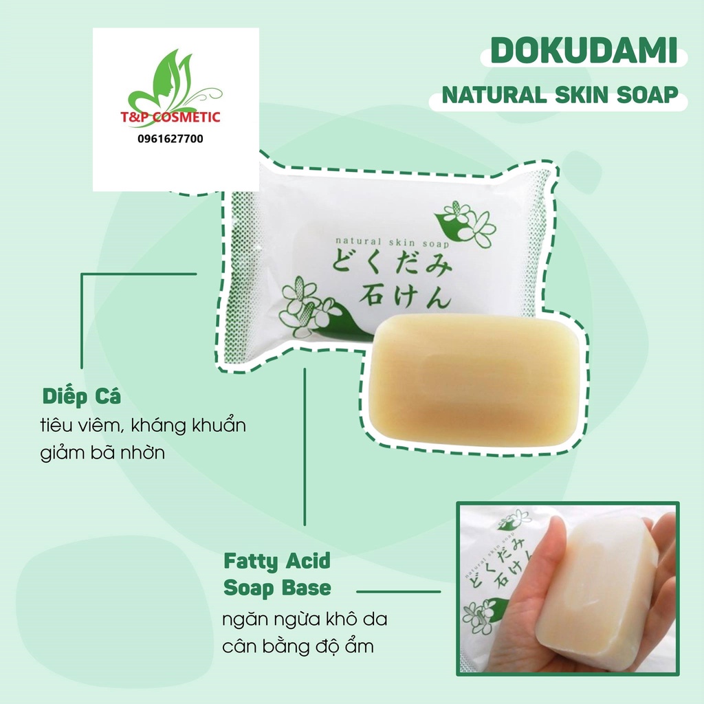 Xà Phòng Diếp Cá Dokudami Natural Skin Soap 130g