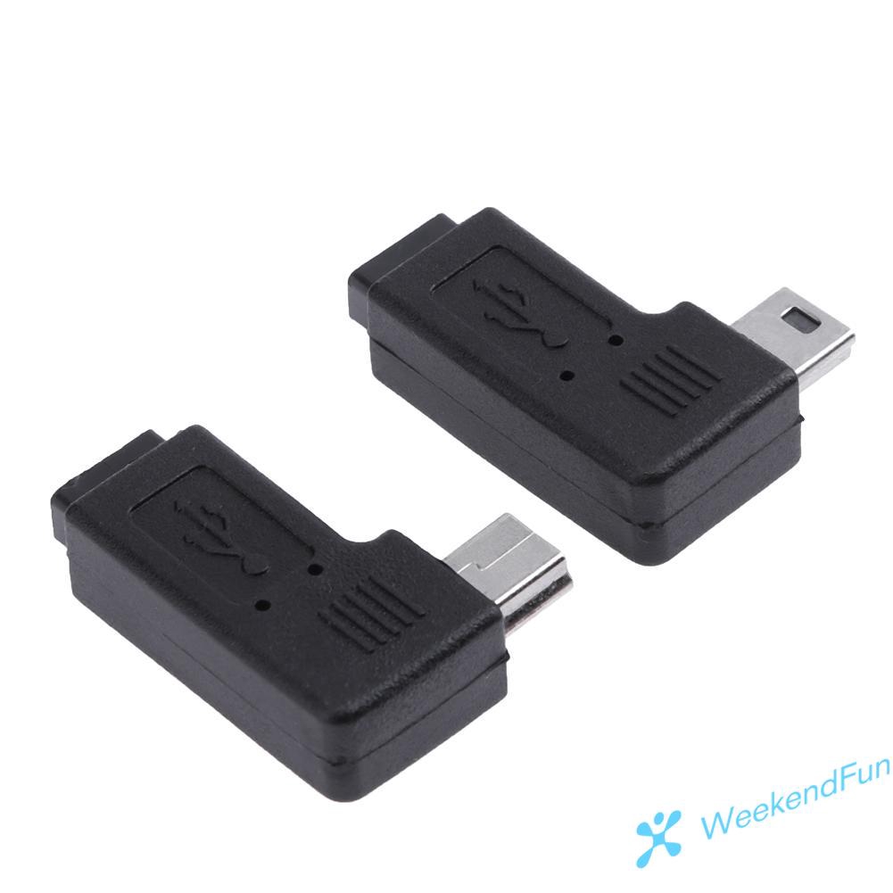 Set 2 Đầu Chuyển Đổi Micro Usb Sang Mini Usb 90 Độ