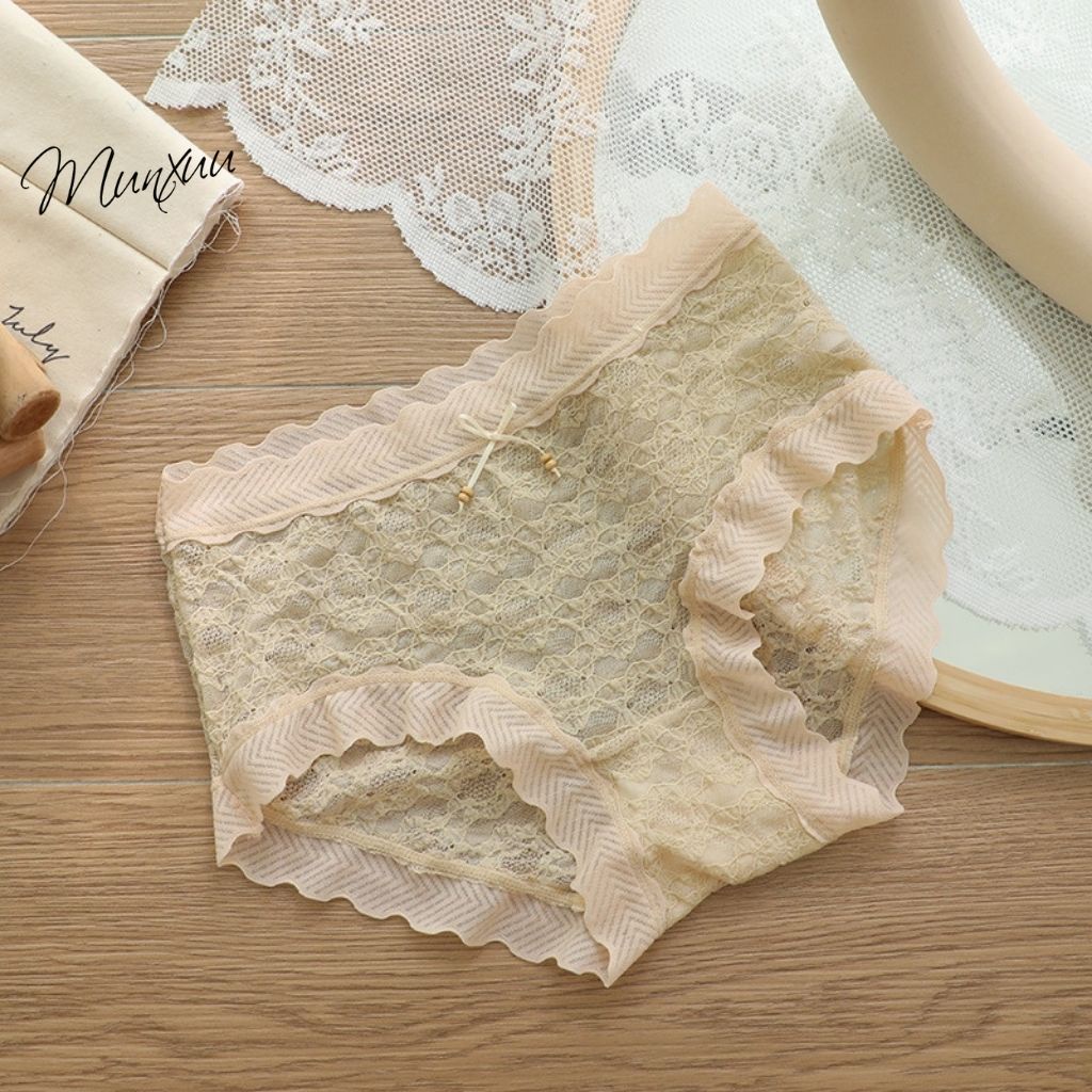 Quần lót nữ ren cao cấp MUNXUU màu pastel chất liệu kháng khuẩn co dãn mềm mại thông hơi - QC78