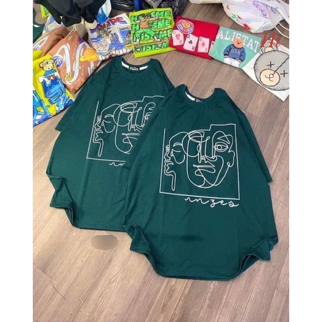 Áo phông vẽ mặt người khung vuông H2A688