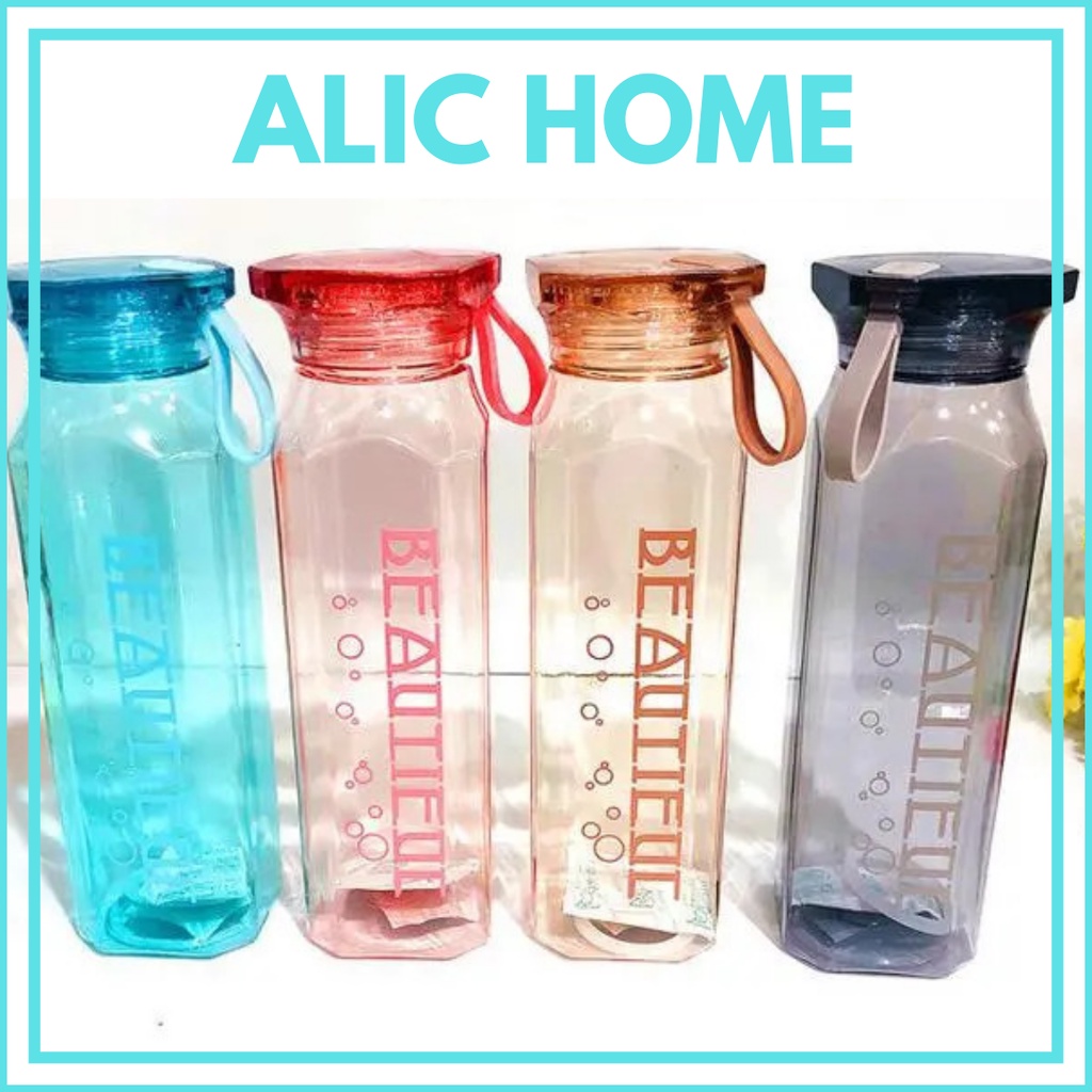 Bình nước thủy tinh beautiful 500ml vuông kiểu dáng năng động trẻ trung