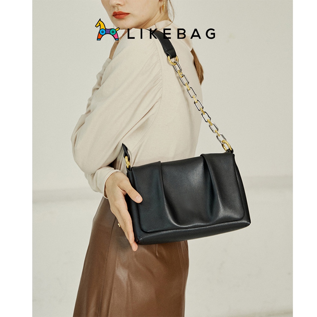 Túi xách cầm tay, đeo vai nữ LIKEBAG dây da phối xích bản to các tính 219XK6757 - LIBAGI