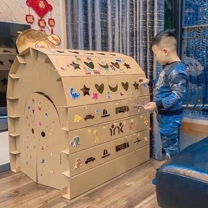 Nhà Bìa ĐỒ CHƠI Carton Cho Bé Siêu Đẹp, Chắc Chắn