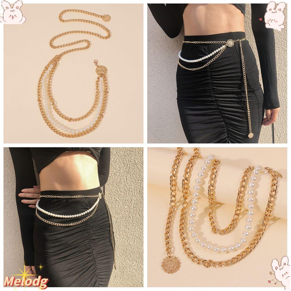 Dây Xích Đeo Hông Đính Ngọc Trai Giả Thời Trang Quyến Rũ Cho Nữ