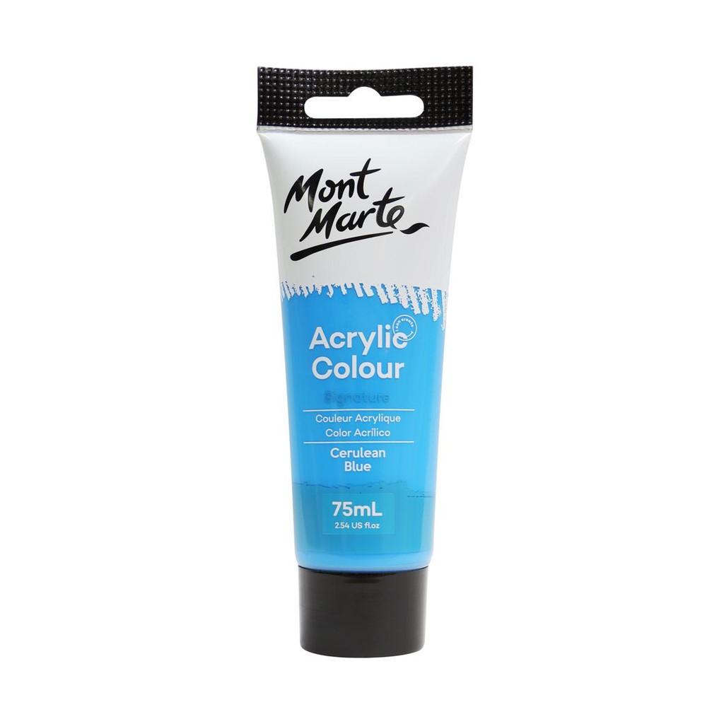 Màu Acrylic Mont Marte 75ml - Cerulean Blue - Acrylic Colour Paint Signature 75ml (2.54oz) - MSCH7517