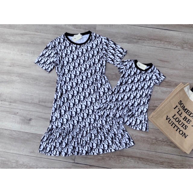 Set đầm cotton mẹ bé