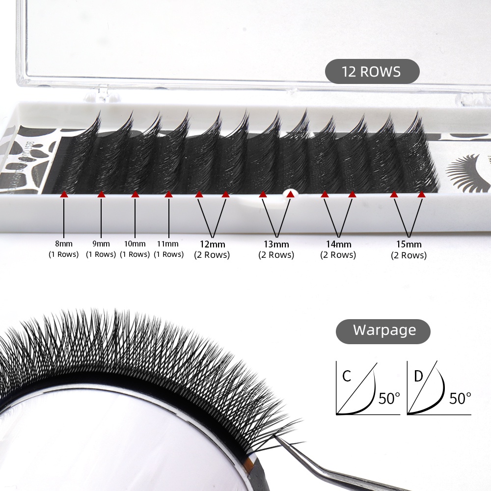 [Hàng mới về] Lông mi giả cong hình chữ C màu đen 8-13mm Magefy 0.07-Y