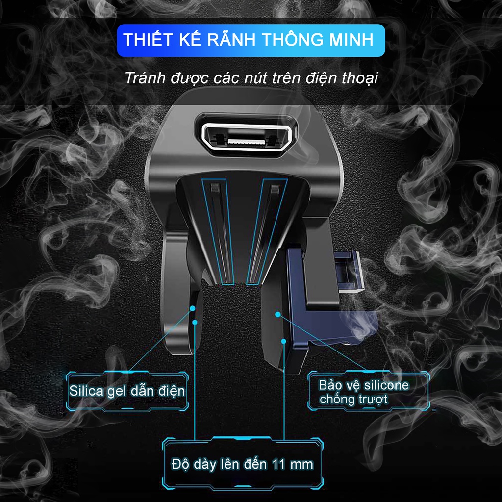 Nút bắn pubg auto tap SIDOTECH MEMO AK02 hỗ trợ ghìm tâm thao tác 4 ngón chơi game FPS PUBG FreeFire