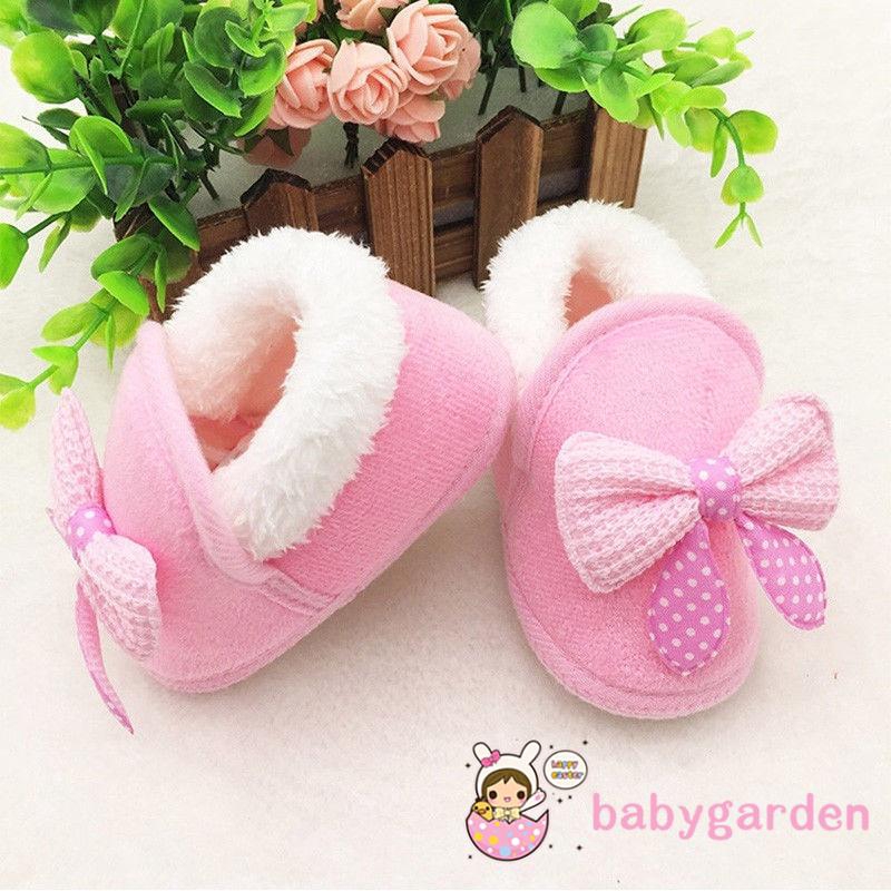 ღ♛ღNewborn Infant Boy Girl Snow Boots Kid Baby Winter Fur Prewalker Warm Crib Shoes