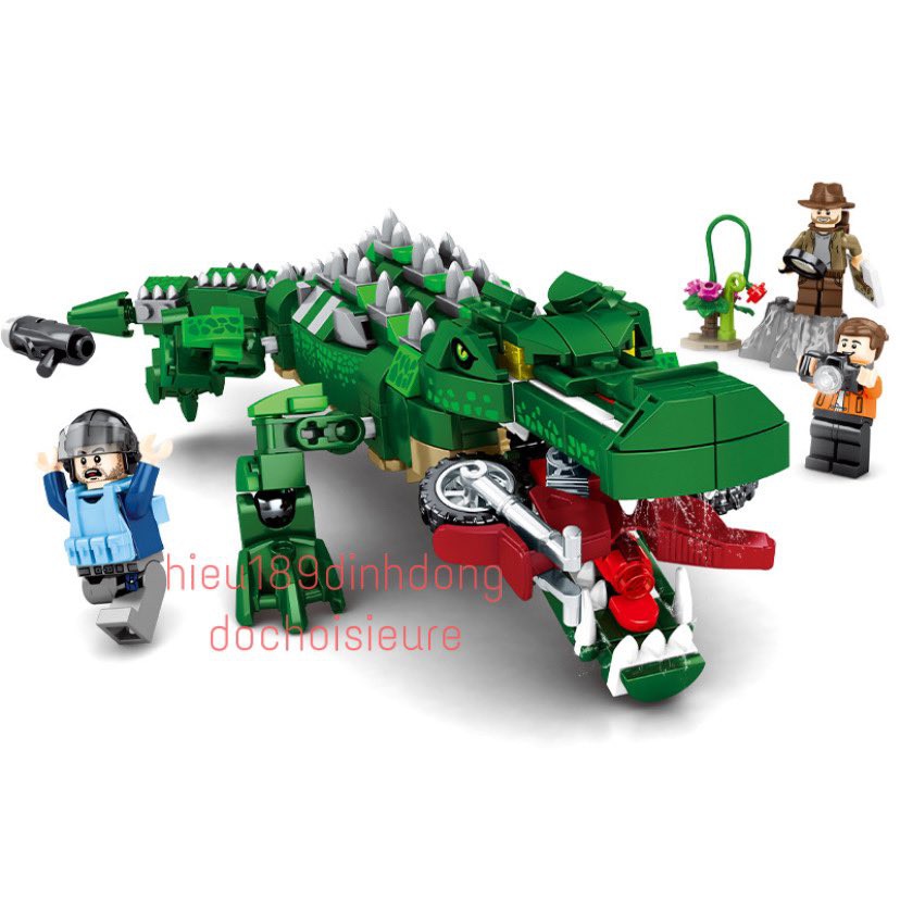 Lắp Ráp xếp hình non Lego Khủng Long Jurassic World Dinosaur sy1506 : Cá sấu chúa tiền sử cổ đại 520+ mảnh