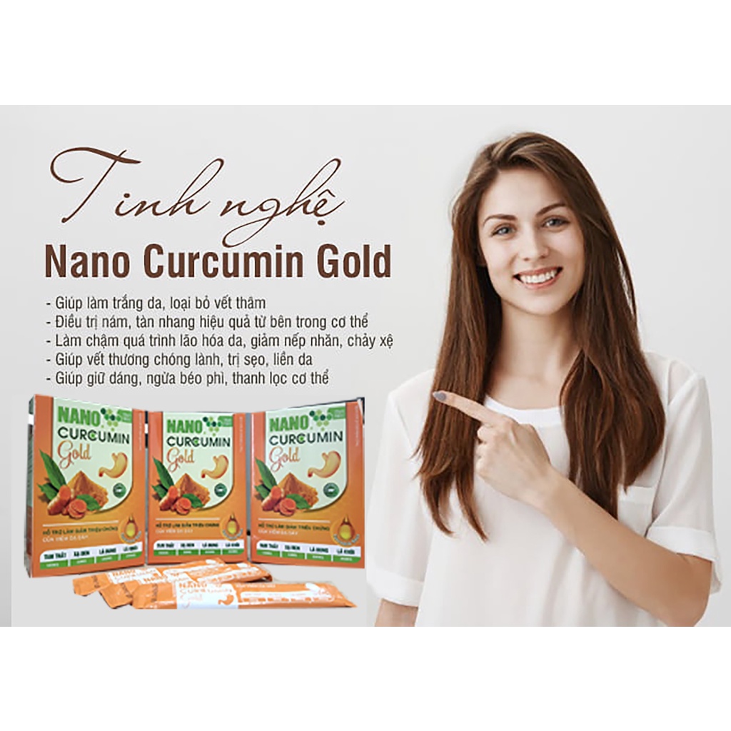 Nghệ Nano Curcumin Gold Tam thất xạ đen, nano curcumin gold viêm dạ dày, hộp 15 góix 10ml, SIBERIAN