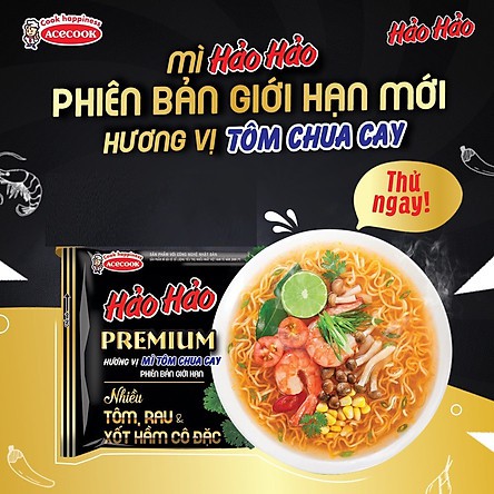 MÌ HẢO HẢO TÔM CHUA CAY PREMIUM GÓI 85G PHIÊN BẢN GIỚI HẠN