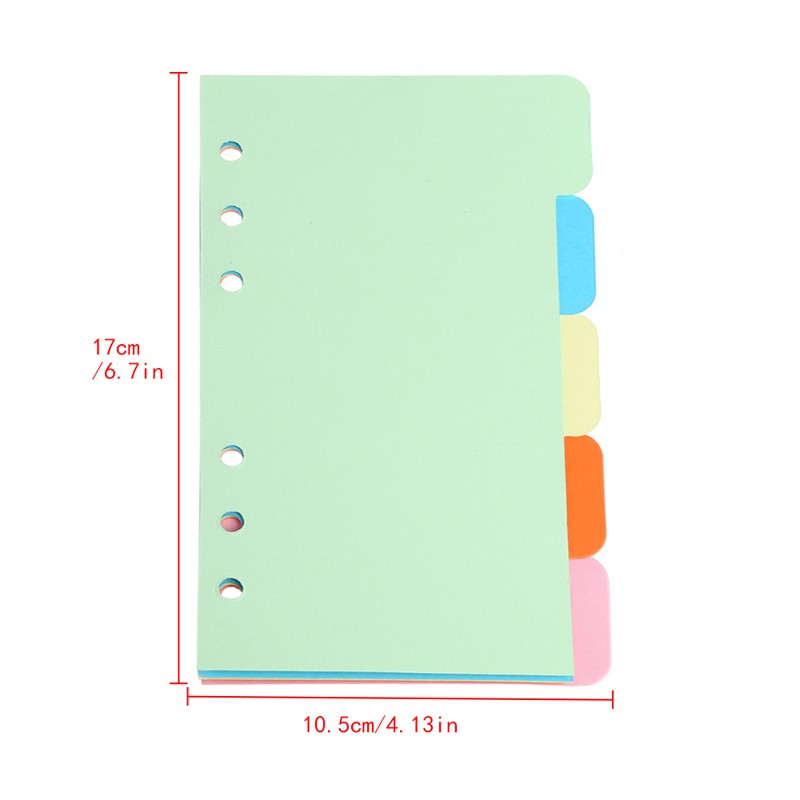 Bộ 5 Tờ Giấy 6 Lỗ Khổ A5 A6