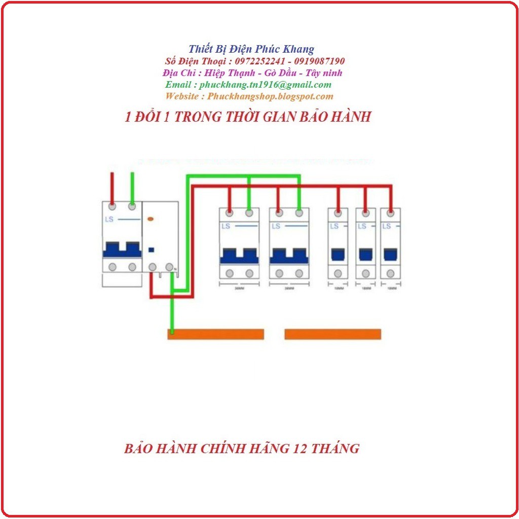 Hàng chính hãng - cầu dao tự động 2 pha LS - aptomat 2 pha LS - cb 2 pha  LS