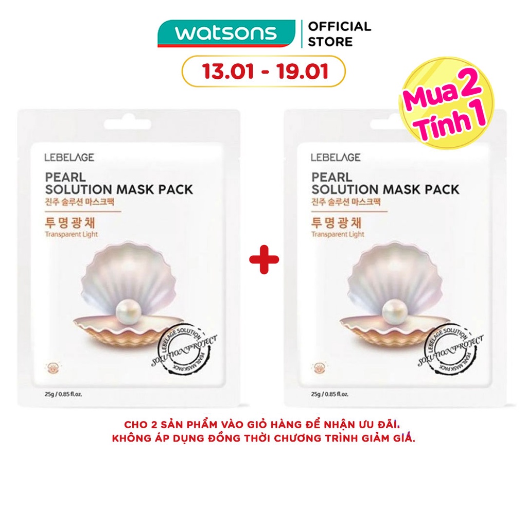 Mặt Nạ Lebelage Pearl Solution Mask Pack Transparent Light Chiết Xuất Ngọc Trai 25g